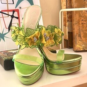 Jessica Simpson,Slide-On Women's Lyla Sandal-Platform Heels, No Straps! Size 8.5